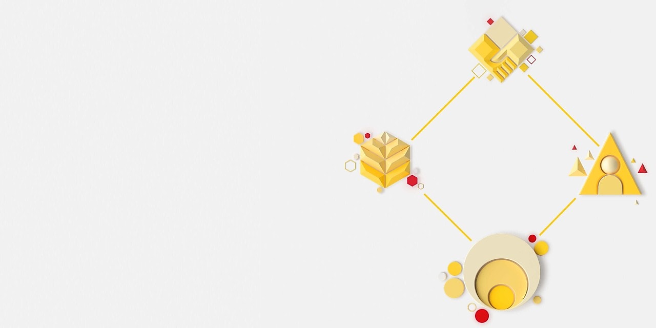 Gráfico con los cuatro gráficos principales en 3D de los pilares de Impulsando el progreso en un patrón de diamante