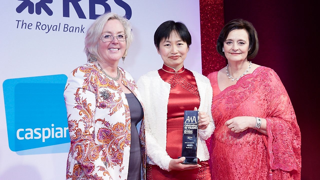 Three women’s are standing at RBS award function.