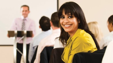 female employee in conference