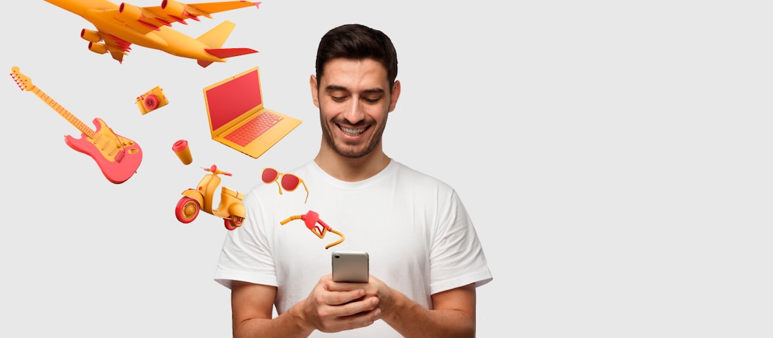 Man holding mobile phone