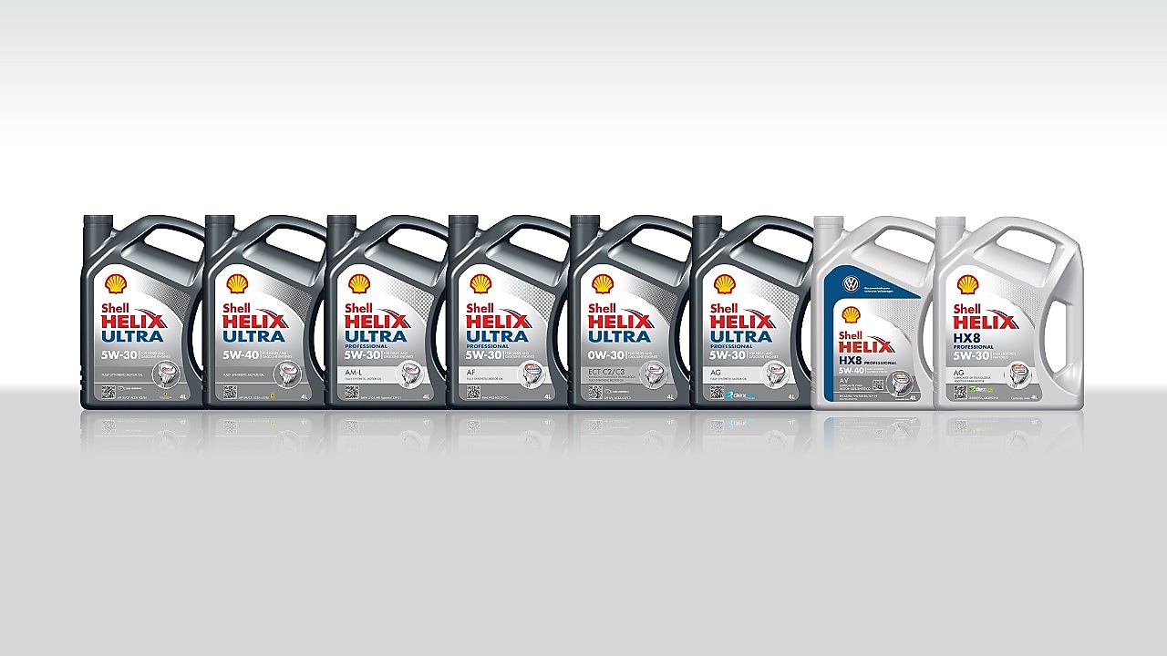 Gama de lubricantes totalmente sintéticos para motor Shell Helix