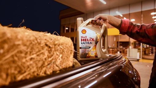 Shell Helix sobre camioneta.
