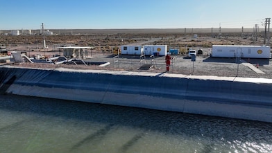 river water pools at Shell Argentina Asset,Sierras Blancas, Neuquén